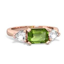 Peridot Three Stone 14K Rose Gold ring R5235