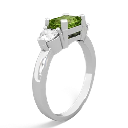 Peridot Three Stone 14K White Gold ring R5235