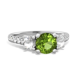 Peridot Pave Trellis 14K White Gold ring R5500