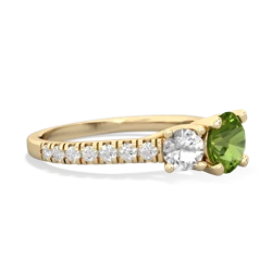 Peridot Pave Trellis 14K Yellow Gold ring R5500