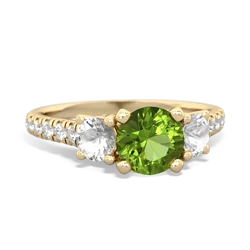 Peridot Pave Trellis 14K Yellow Gold ring R5500