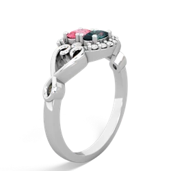 Lab Pink Sapphire Love Nest 14K White Gold ring R5860