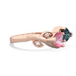 Lab Pink Sapphire Floral Elegance 14K Rose Gold ring R5790