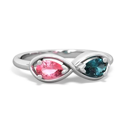 Lab Pink Sapphire Infinity 14K White Gold ring R5050