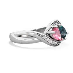 Lab Pink Sapphire Summer Winds 14K White Gold ring R5342