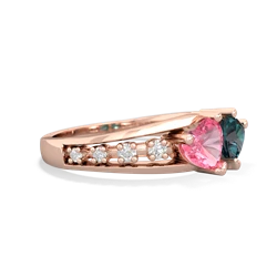 Lab Pink Sapphire Heart To Heart 14K Rose Gold ring R3342