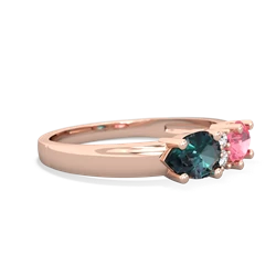 Lab Pink Sapphire Pear Bowtie 14K Rose Gold ring R0865