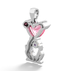 Lab Pink Sapphire Puppy Love 14K White Gold pendant P5800