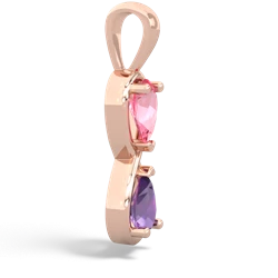 Lab Pink Sapphire Infinity 14K Rose Gold pendant P5050