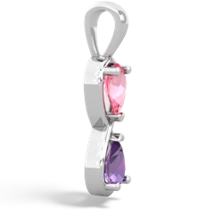 Lab Pink Sapphire Infinity 14K White Gold pendant P5050