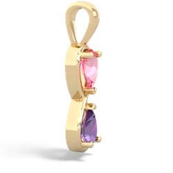 Lab Pink Sapphire Infinity 14K Yellow Gold pendant P5050