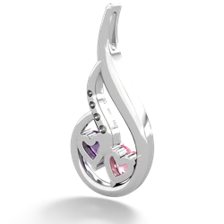 Lab Pink Sapphire Keepsake Curves 14K White Gold pendant P5450