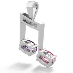 Lab Pink Sapphire Color Of Music 14K White Gold pendant P3334