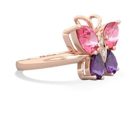 Lab Pink Sapphire Butterfly 14K Rose Gold ring R2215