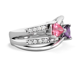 Lab Pink Sapphire Bowtie 14K White Gold ring R2360