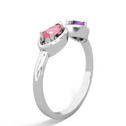 Lab Pink Sapphire Infinity 14K White Gold ring R5050