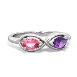 Lab Pink Sapphire Infinity 14K White Gold ring R5050