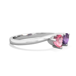 Lab Pink Sapphire Sweethearts 14K White Gold ring R5260