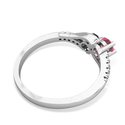 Lab Pink Sapphire Infinity Pave Two Stone 14K White Gold ring R5285