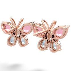 Lab Pink Sapphire Butterfly 14K Rose Gold earrings E2215