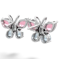 Lab Pink Sapphire Butterfly 14K White Gold earrings E2215