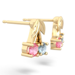 Lab Pink Sapphire Sweet Cherries 14K Yellow Gold earrings E7001