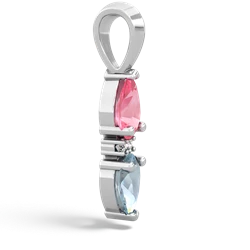 Lab Pink Sapphire Bowtie Drop 14K White Gold pendant P0865