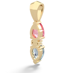Lab Pink Sapphire Bowtie Drop 14K Yellow Gold pendant P0865