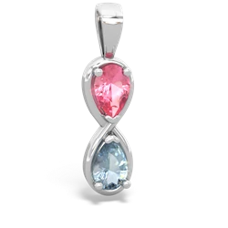 Lab Pink Sapphire Infinity 14K White Gold pendant P5050