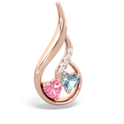 Lab Pink Sapphire Keepsake Curves 14K Rose Gold pendant P5450