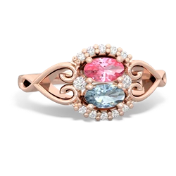 Lab Pink Sapphire Love Nest 14K Rose Gold ring R5860