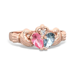 Lab Pink Sapphire 'Our Heart' Claddagh 14K Rose Gold ring R2388