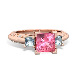 Lab Pink Sapphire Eternal Embrace Engagement 14K Rose Gold ring C2001