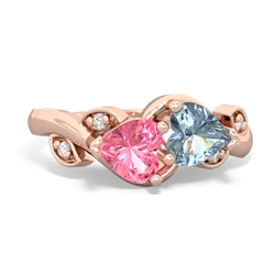 Lab Pink Sapphire Floral Elegance 14K Rose Gold ring R5790