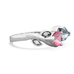 Lab Pink Sapphire Floral Elegance 14K White Gold ring R5790