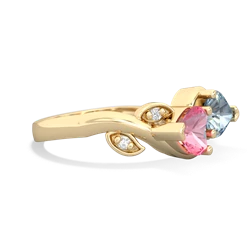 Lab Pink Sapphire Floral Elegance 14K Yellow Gold ring R5790