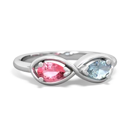 Lab Pink Sapphire Infinity 14K White Gold ring R5050