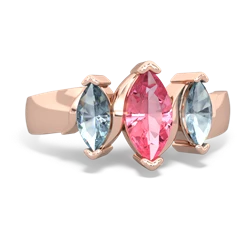 Lab Pink Sapphire Three Peeks 14K Rose Gold ring R2433