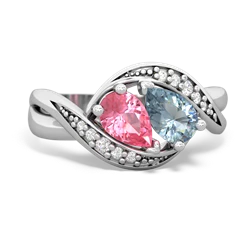 Lab Pink Sapphire Summer Winds 14K White Gold ring R5342