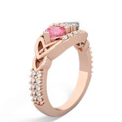 Lab Pink Sapphire Sparkling Celtic Knot 14K Rose Gold ring R2645