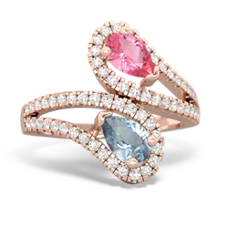 Lab Pink Sapphire Diamond Dazzler 14K Rose Gold ring R3000