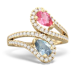 Lab Pink Sapphire Diamond Dazzler 14K Yellow Gold ring R3000