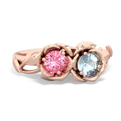 Lab Pink Sapphire Rose Garden 14K Rose Gold ring R5510