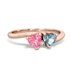 Lab Pink Sapphire Sweethearts 14K Rose Gold ring R5260