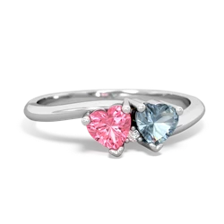 Lab Pink Sapphire Sweethearts 14K White Gold ring R5260