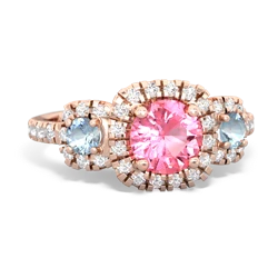 Lab Pink Sapphire Regal Halo 14K Rose Gold ring R5350