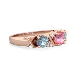 Lab Pink Sapphire Hugs And Kisses 14K Rose Gold ring R5016