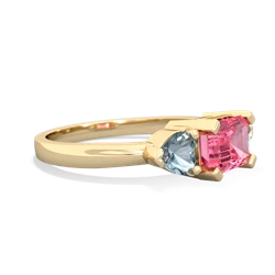 Lab Pink Sapphire Three Stone 14K Yellow Gold ring R5235