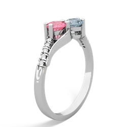 Lab Pink Sapphire Infinity Pave Two Stone 14K White Gold ring R5285