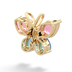 Lab Pink Sapphire Butterfly 14K Yellow Gold pendant P2215